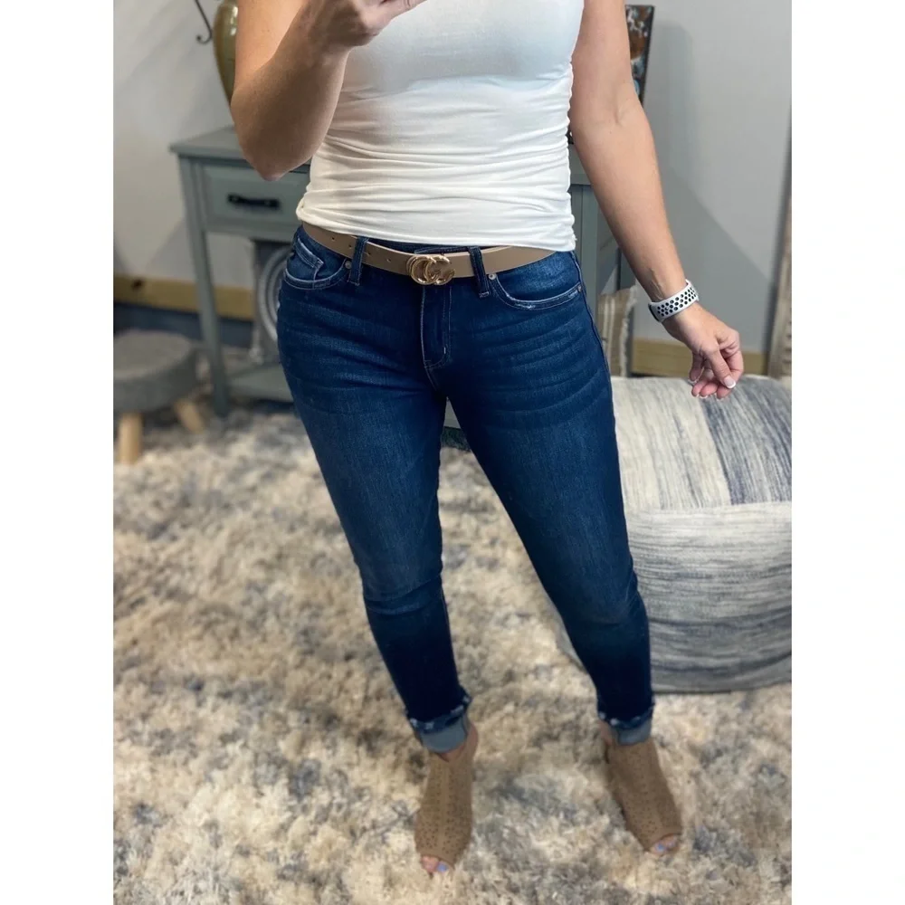 ❤️‍🔥RESTOCK Double C Faux Leather Belt Taupe 4621